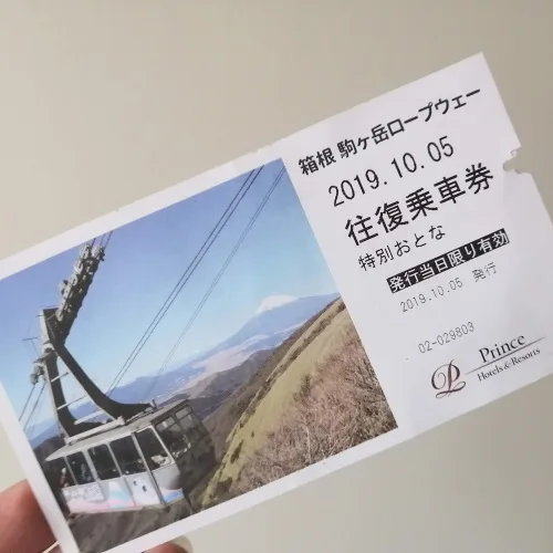 駒ヶ岳ロープウェイの乗車チケット