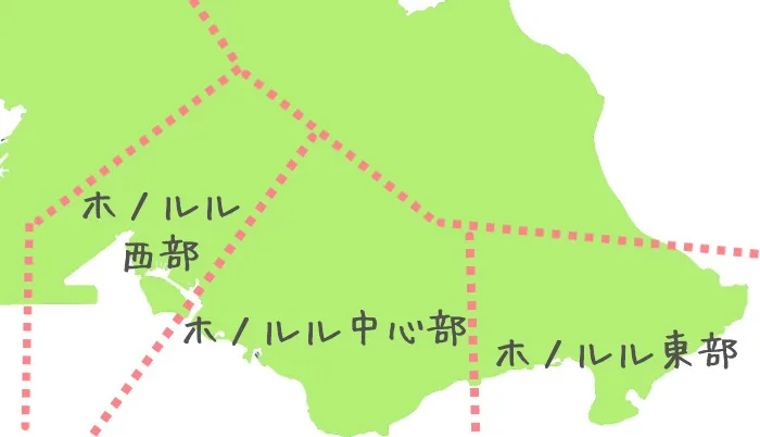 オアフ島ホノルルの観光マップ